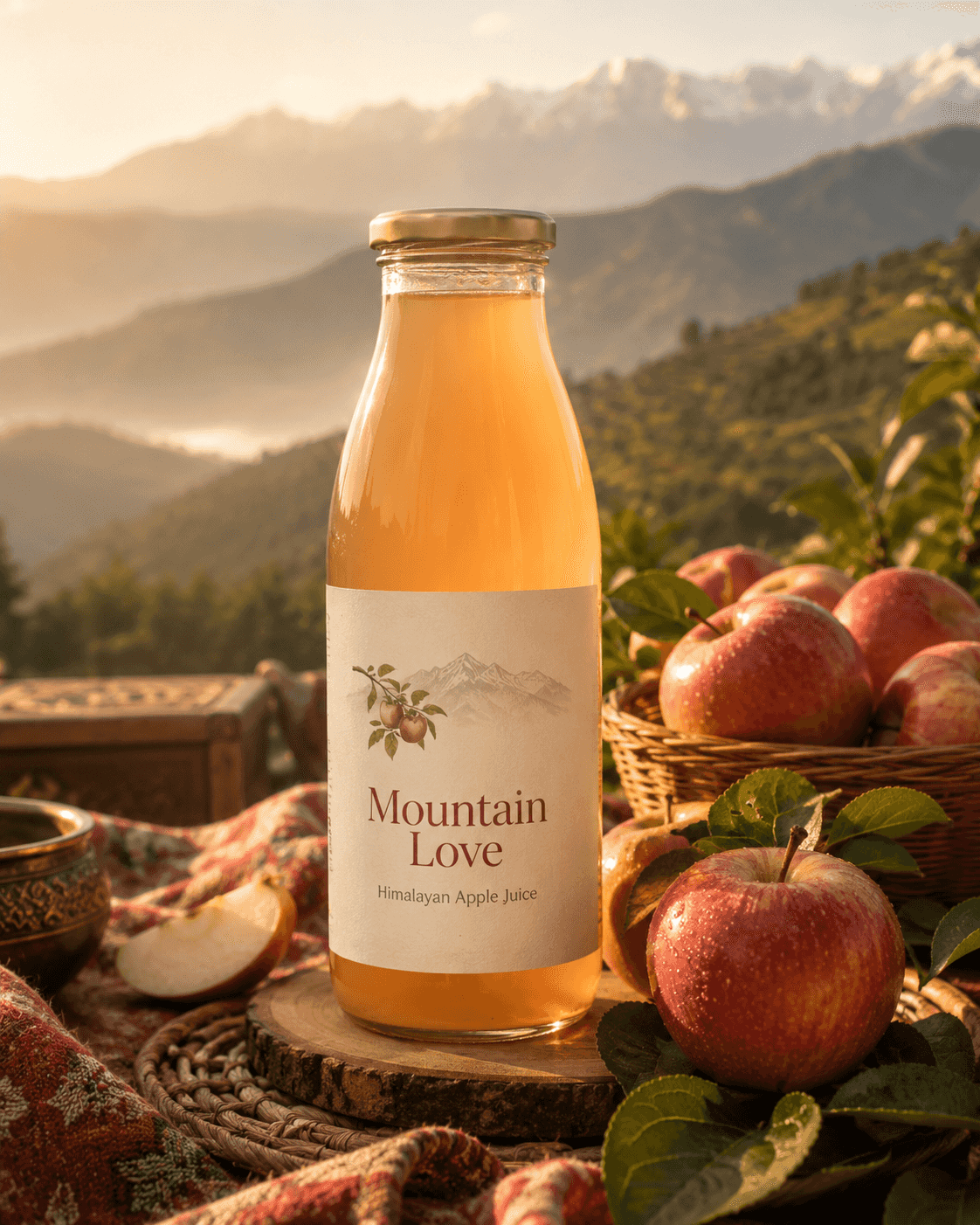 Mountain Love Himalayan apple juice with fresh apples